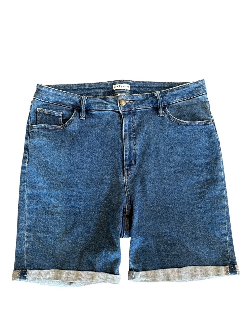 Ava & Viv Cuffed Blue Jean Bermuda Shorts Size‎ 16W